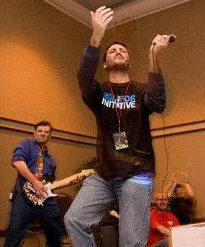 Geek icon Wil Wheaton playing Rock Band at Phoenix Comicon 2009. - TARAREBEKA/CC BY 2.0/FLICKR