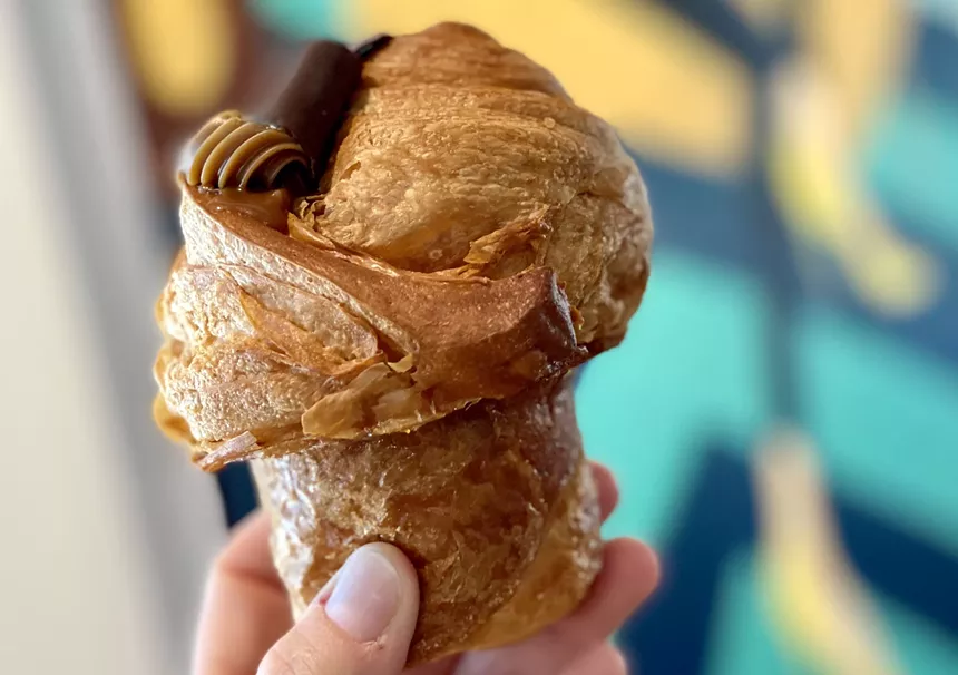 The Caramel Chocolate Cruffin is big and bold. - ALLISON YOUNG