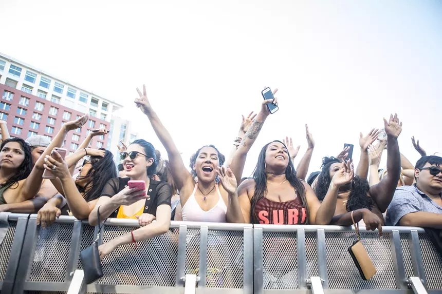 This is what a pool party looks like at the Talking Stick Resort. -JIM LOUVAU