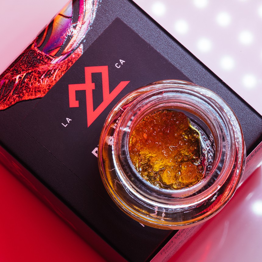 About the Portuguese Kush sauce, Carlos Soltero of Cannabist Tempe says: "Once you pop it open, super aromatic, it's real terpie.  I got a lot of citrusy, sweet, peppery notes from it." - COURTESY OF 22RED