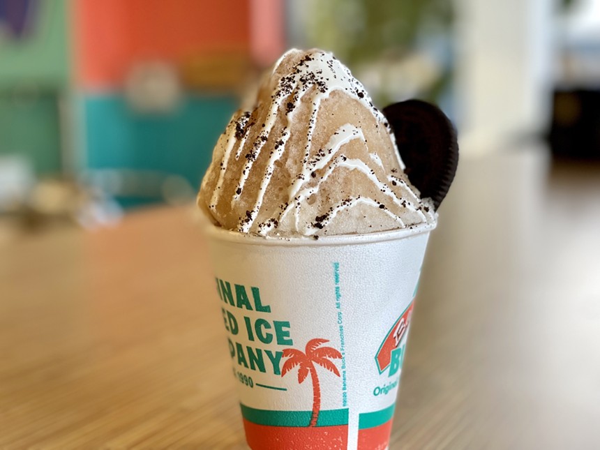 Bahama Buck’s serves sunny vibes and signature snos, like this Oreo blizzard. - ALLISON YOUNG