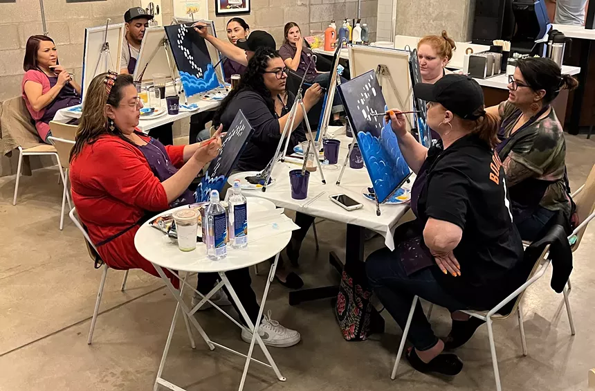You'll take home your canvas masterpiece at the end of the night. - VALLEY COFFEE COMPANY