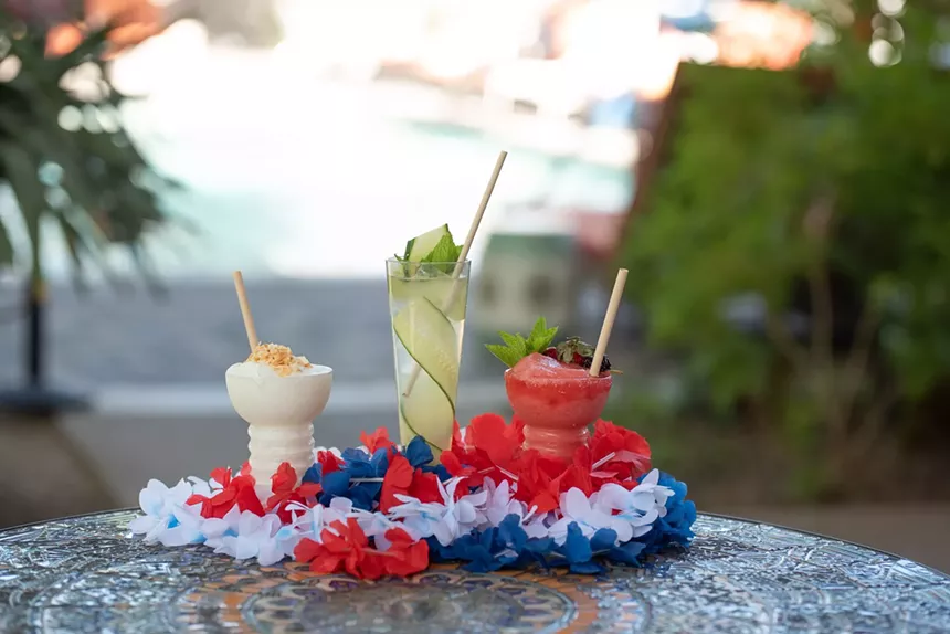 Beat the heat with some refreshing drinks at Lylo Swim Club's luau. - LYLO SWIM CLUB