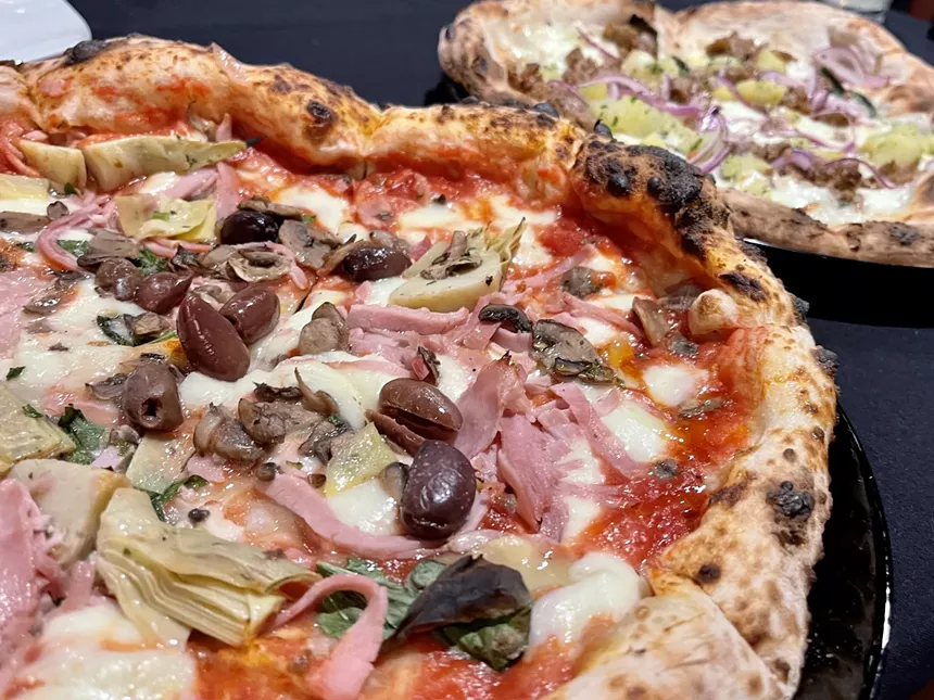 Two pizzas.