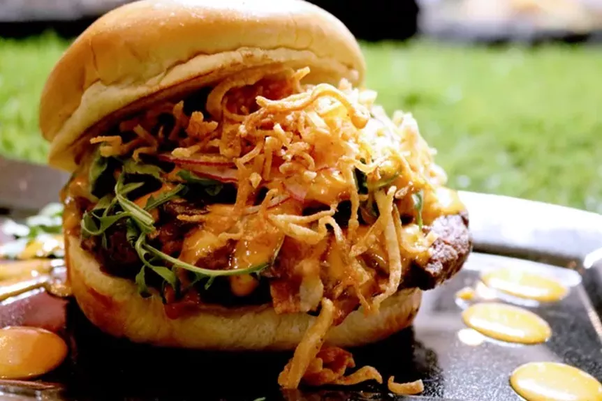 Aioli burger sandwich.