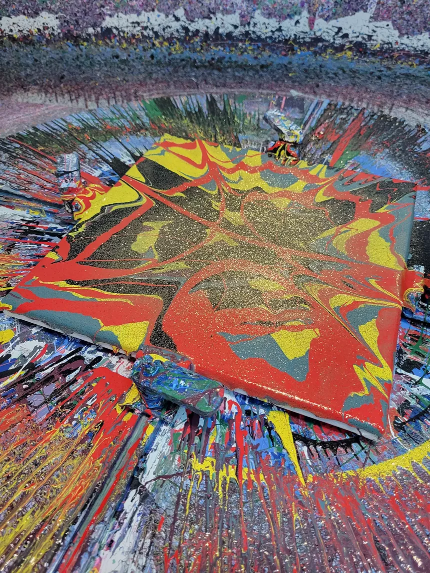 A spin art painting.