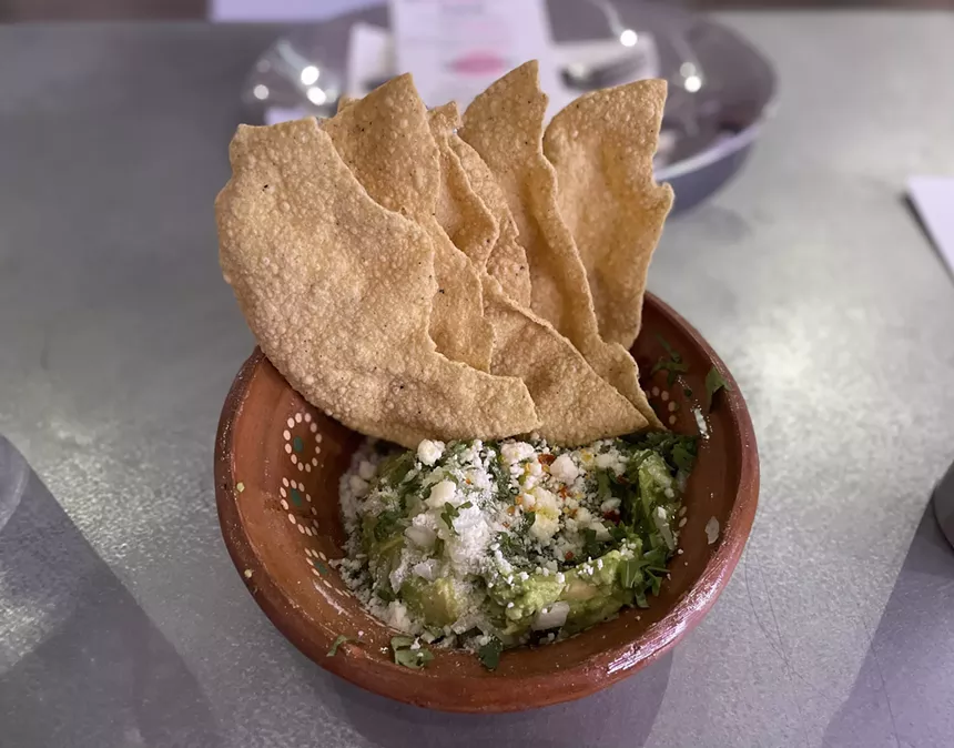 The guacamole appetizer at Huarachis Taqueria.