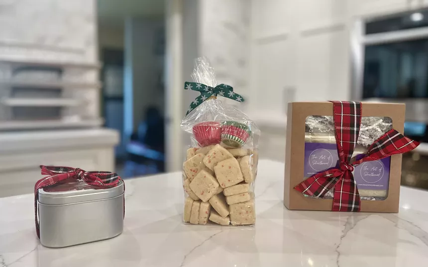 Three gift packs of shortbread from The Art of Shortbread.