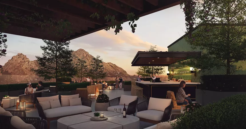 Rendering of théa Mediterranean Rooftop.