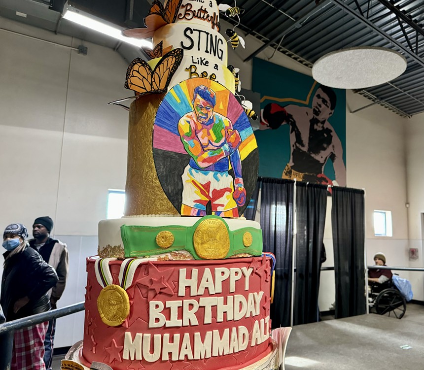 Giant birthday cake for Muhammad Ali.