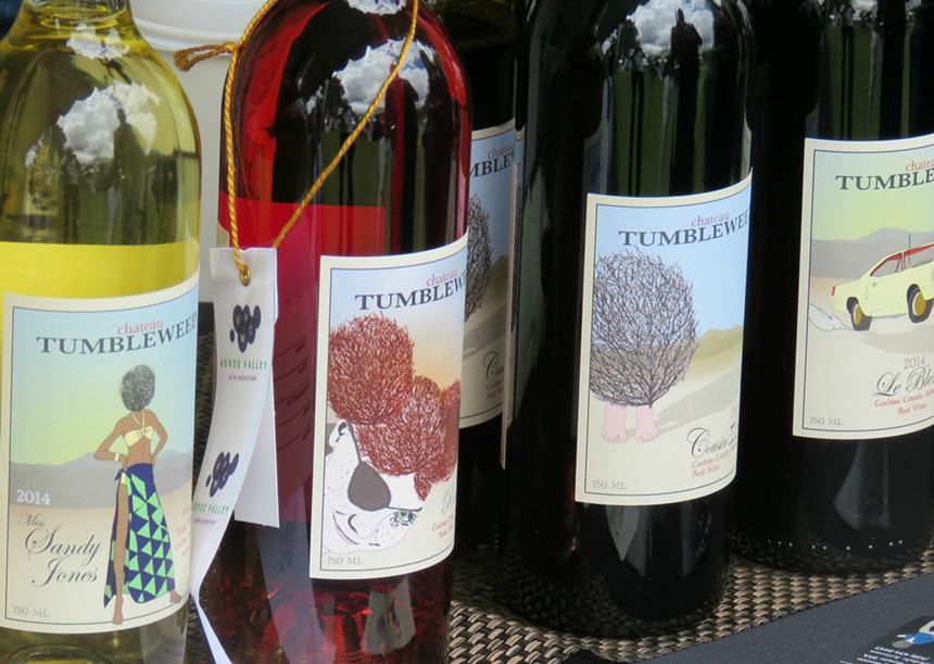 Bottles of Chateau Tumbleweed wine.