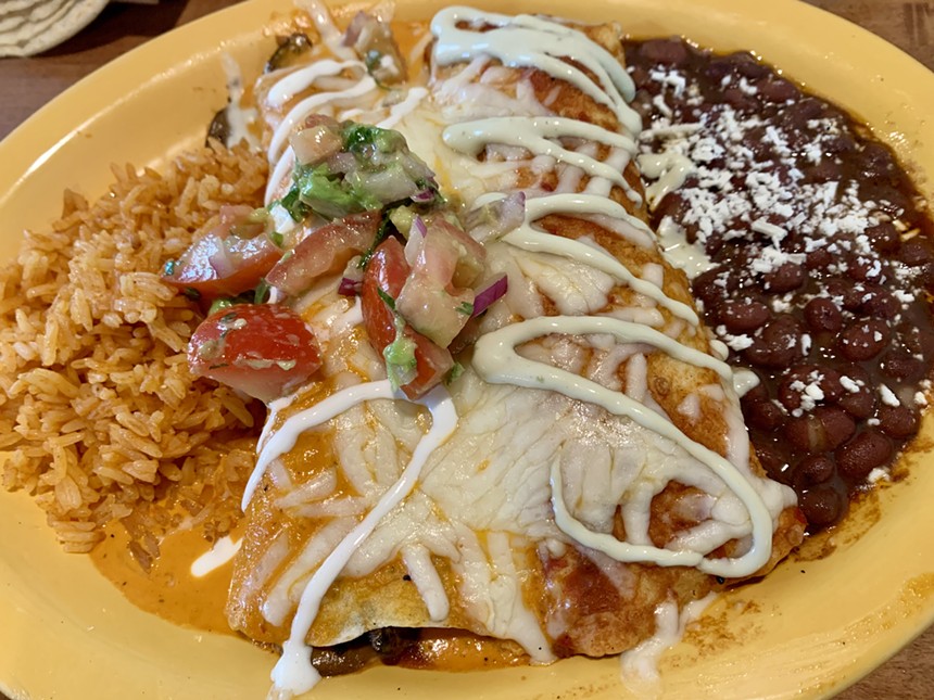 Plate of enchiladas at Cocina Madrigal.