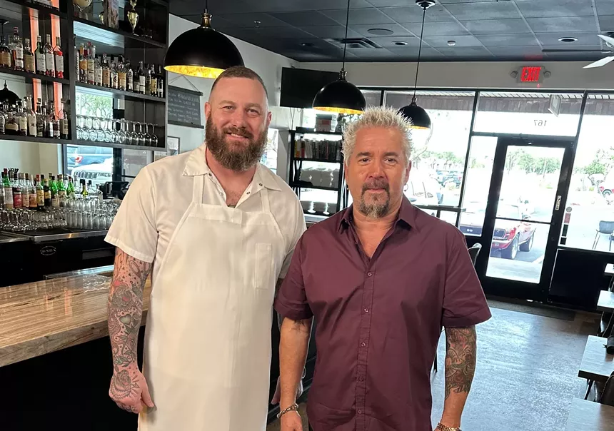 Chefs Dom Ruggiero and Guy Fieri.