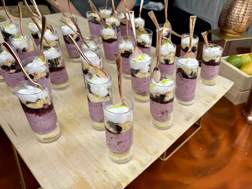 Blueberry individual desserts.