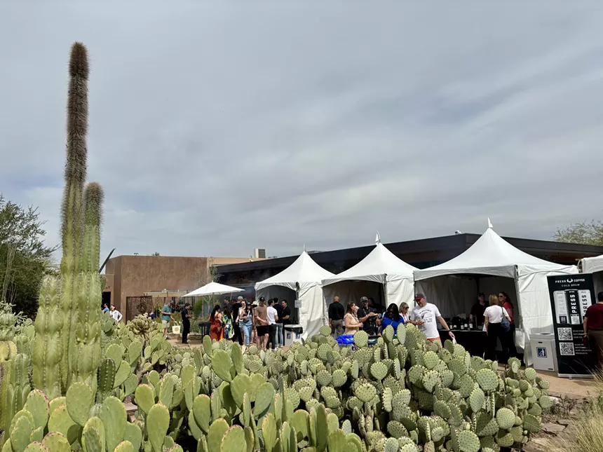 Tents and cacti at the Desert Botanical Garden.