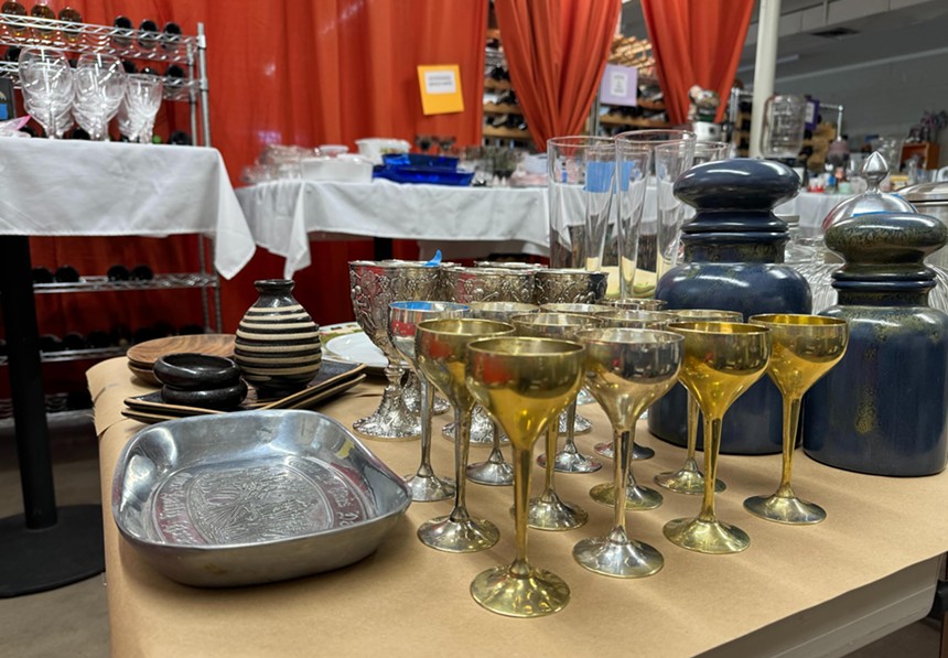 Goblets and a platter.