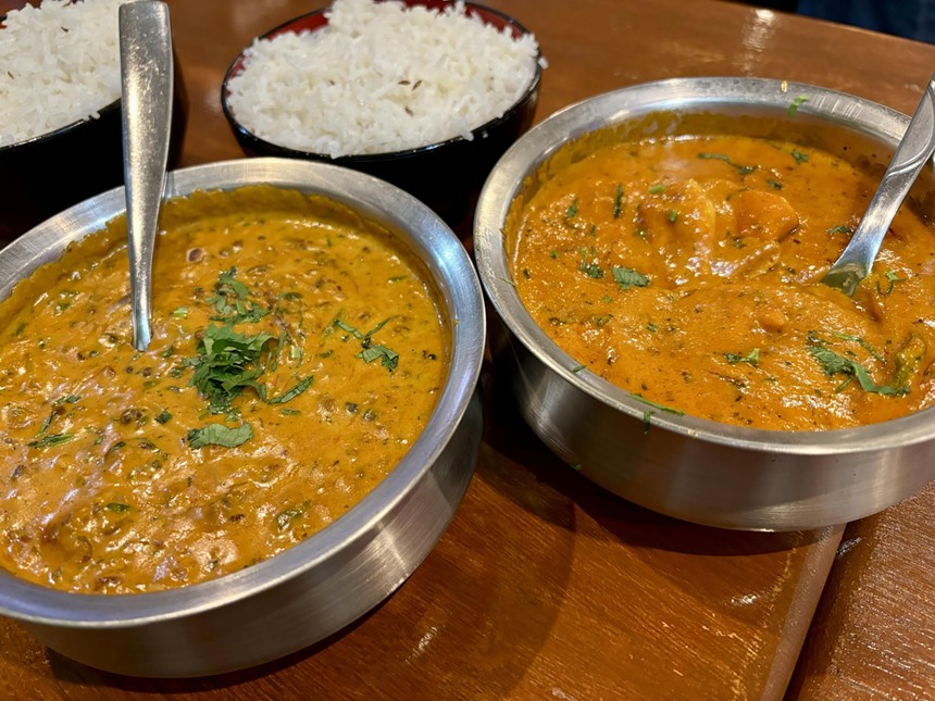 Curries at Vayal's Indian Kitchen.