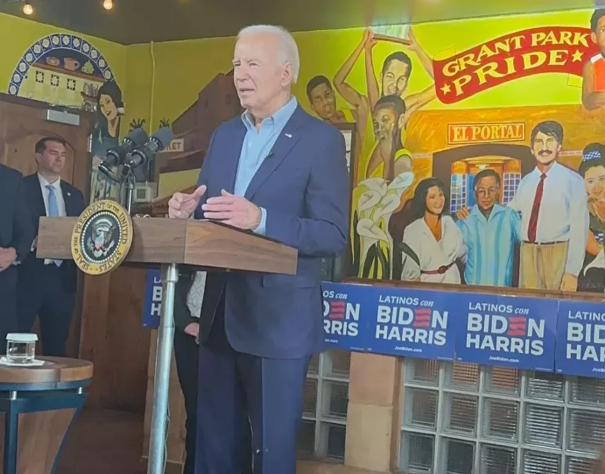 Pres. Joe Biden at a dias.