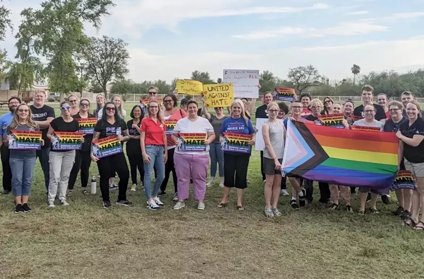 Group of LGBTQ+ supporters outdoors