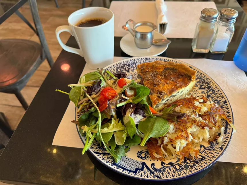 Truffle mushroom quiche at Merci French Cafe.