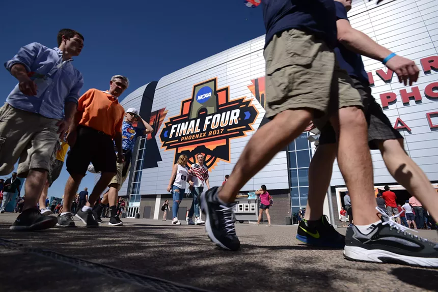 Fans outside State Farm Stadium