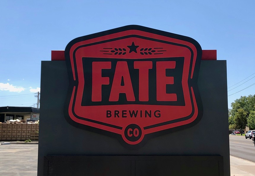 Fate Brewing Co. sign.
