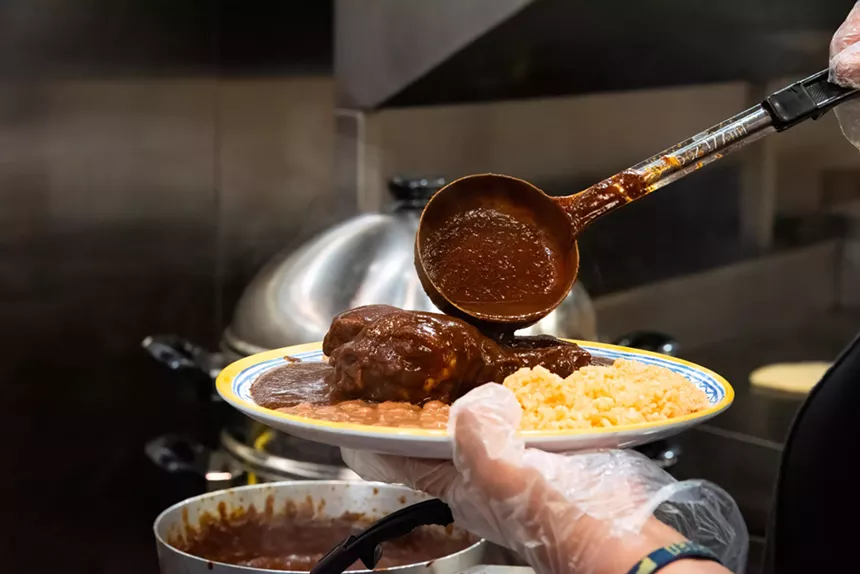 A plate of mole from El Rincon Poblano.