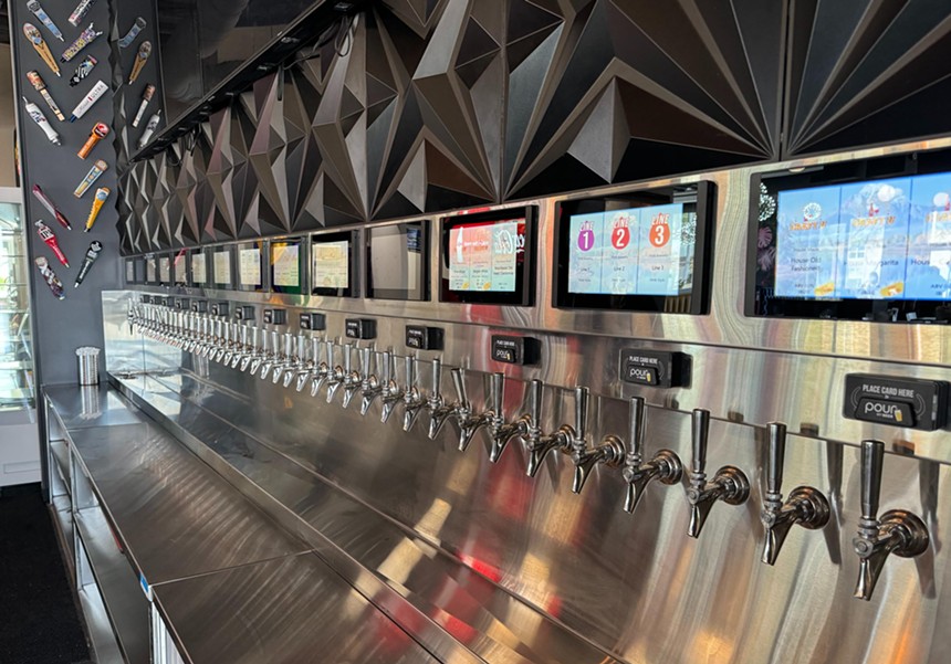 The digital tap wall at Tempe Eats.