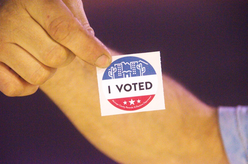 An "I voted" sticker