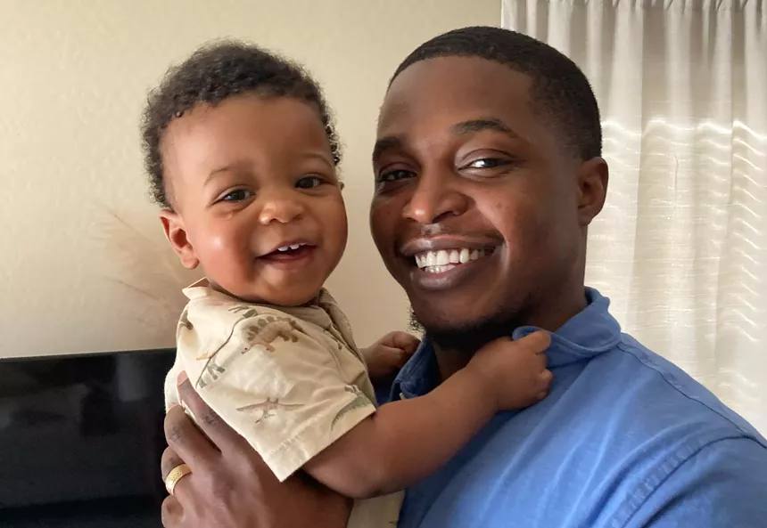 A father and an infant