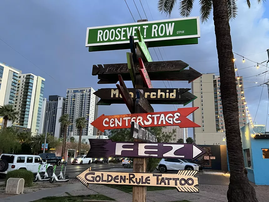 Signs on Roosevelt Row.