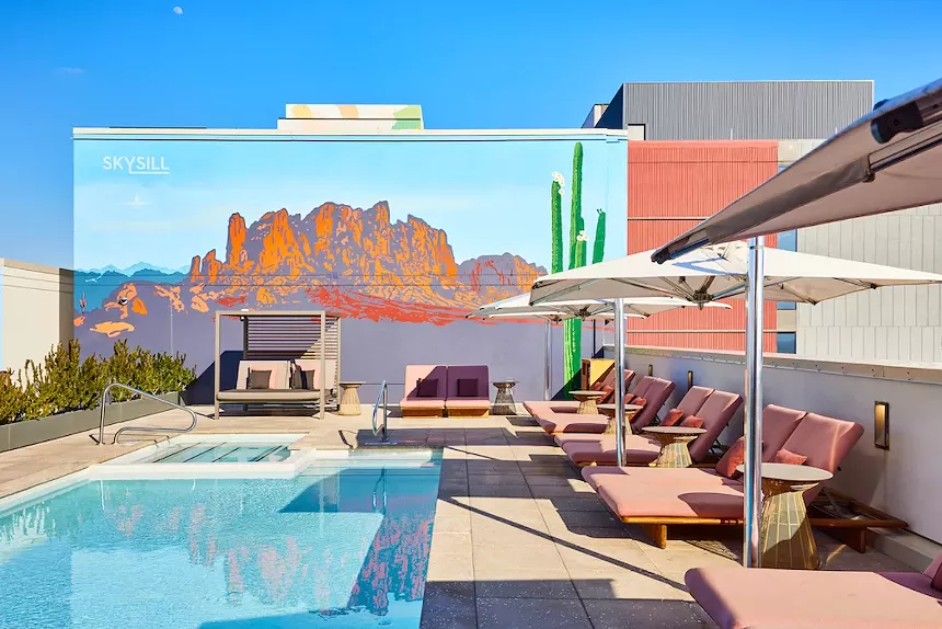 A hotel pool.