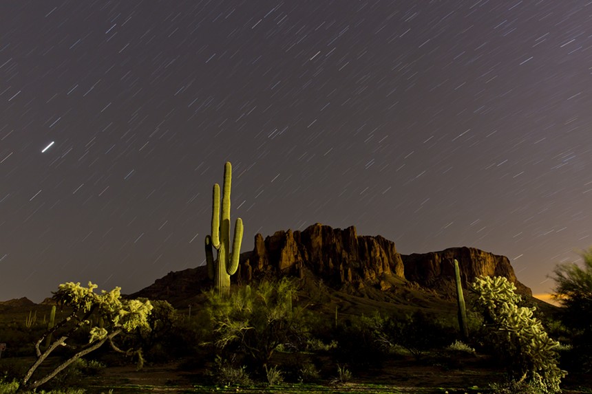 A meteor shower.