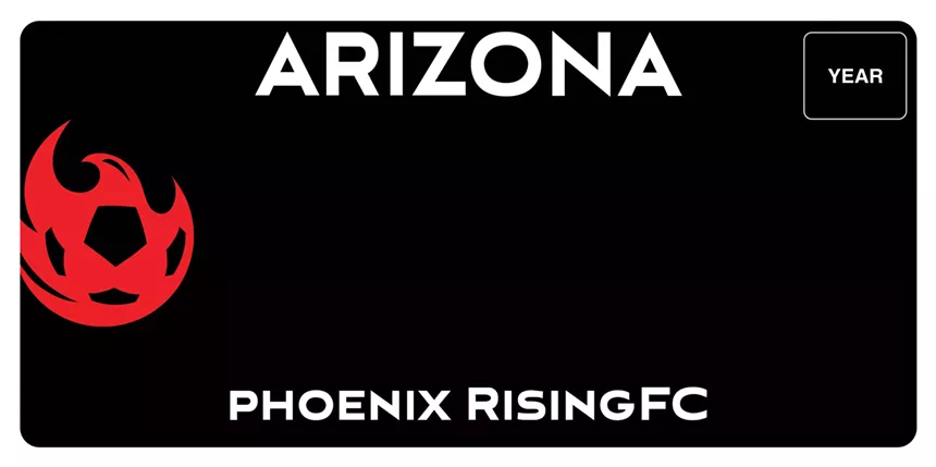 an Arizona Phoenix Rising license plate