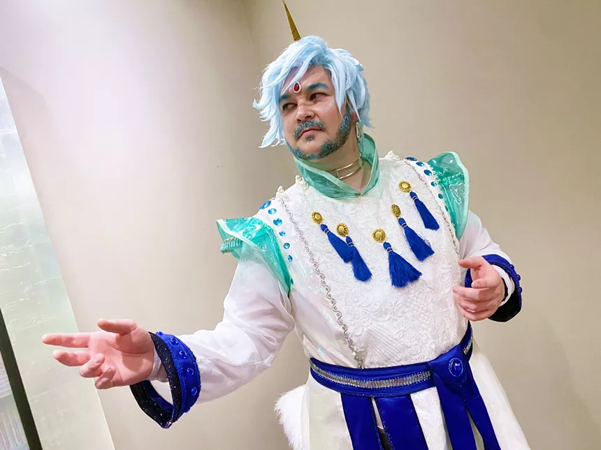 A man dressed in costume.