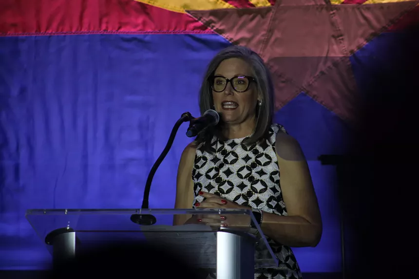 Arizona Gov. Katie Hobbs speaks at an election watch party.