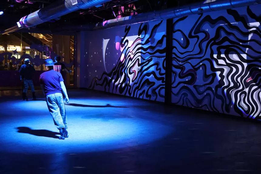 A person roller-skating.