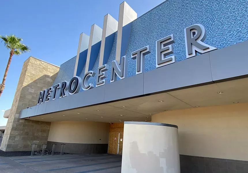 The exterior entrance to a permanently closed mall.