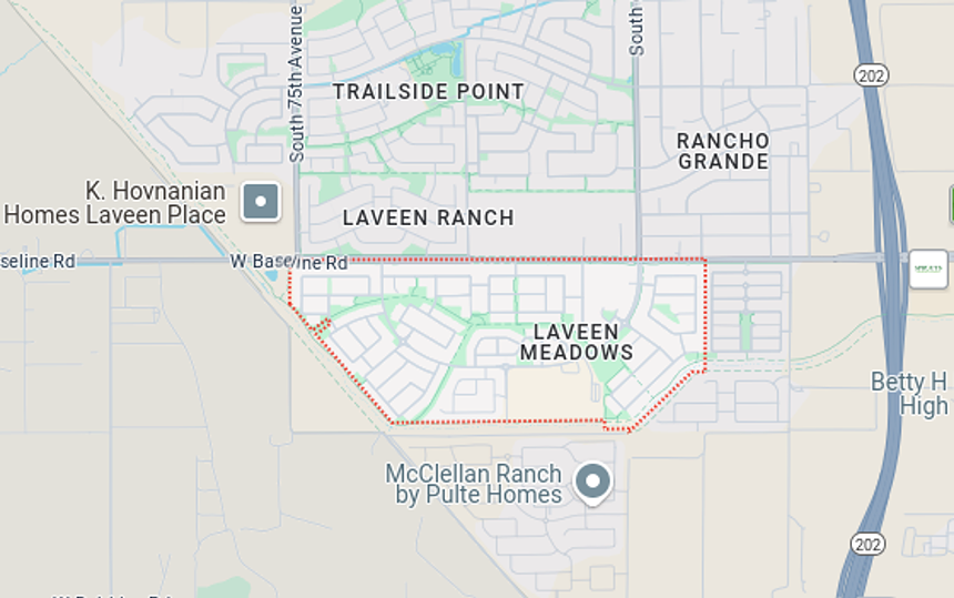a map of the laveen meadows neighborhood in phoenix