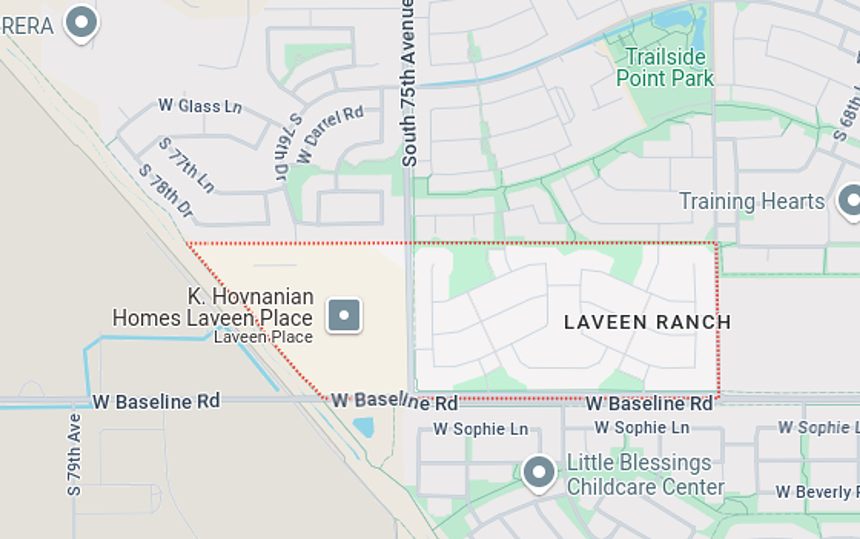 a map of the laveen ranch neighborhood in phoenix