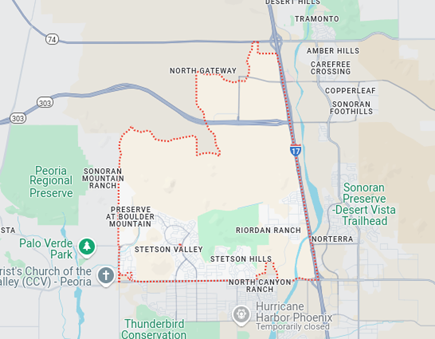 A map of the 85083 zip code
