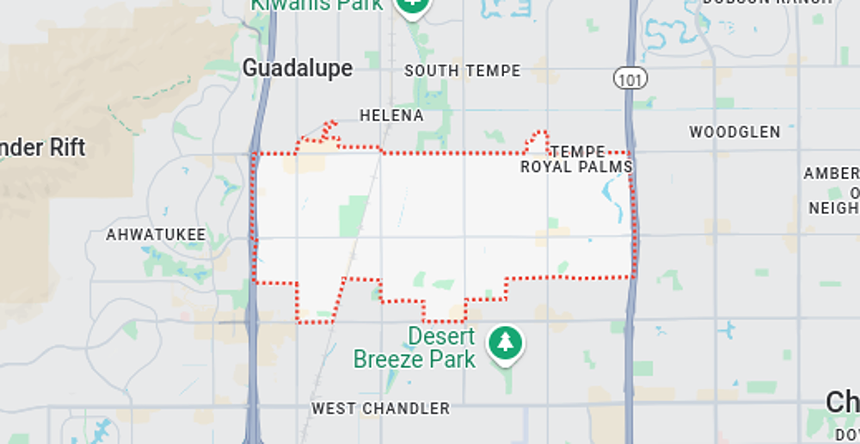 A map of the 85284 zip code