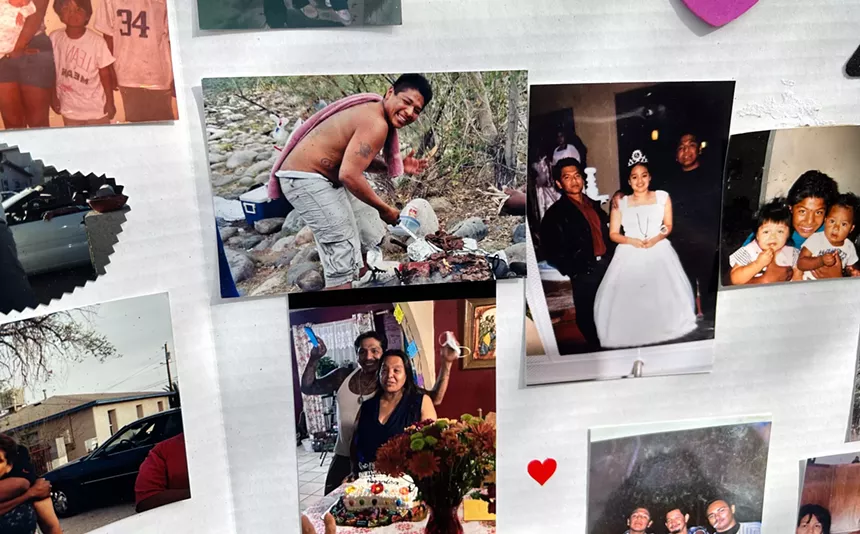a collage of photos of a man with his family