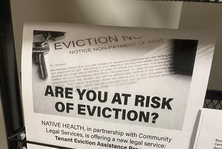 a flyer that says "are you at risk of eviction?"