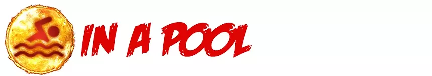 a logo of a person swimming and the words "in a pool"
