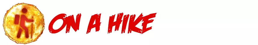 a logo of a person hiking and the words 'on a hike'