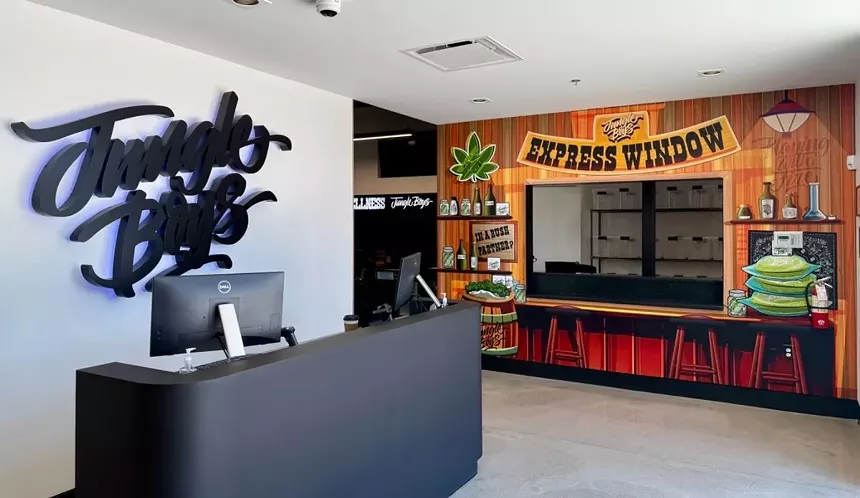 the interior of a dispensary