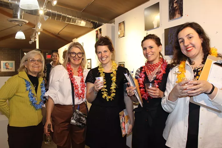 Organizers and friends enjoying opening night for the "Nasty Women: Phoenix Unite" exhibition. - MICHELLE SASONOV