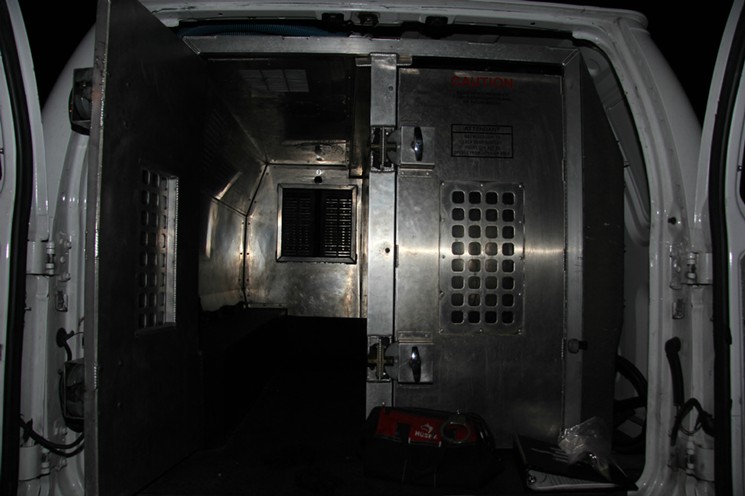 The inside of the van Violette was found hanging in after a 17-minute trip. - PHOENIX POLICE DEPARTMENT