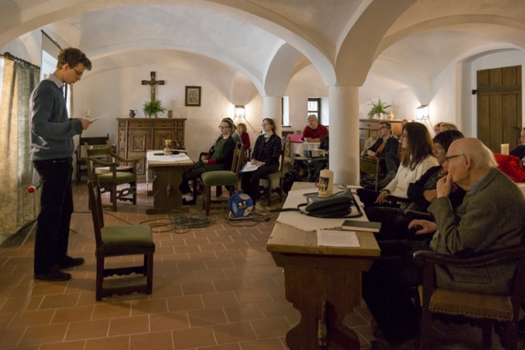 Scholars who discovered the Altomünster manuscripts attending an October 2015 symposium at the abbey. - BEVIN BUTLER